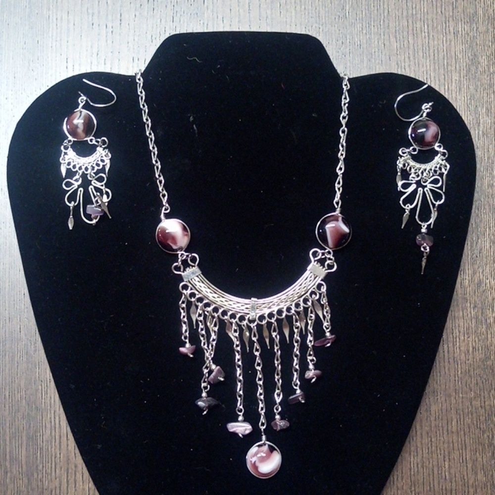Handmade necklace and earrings